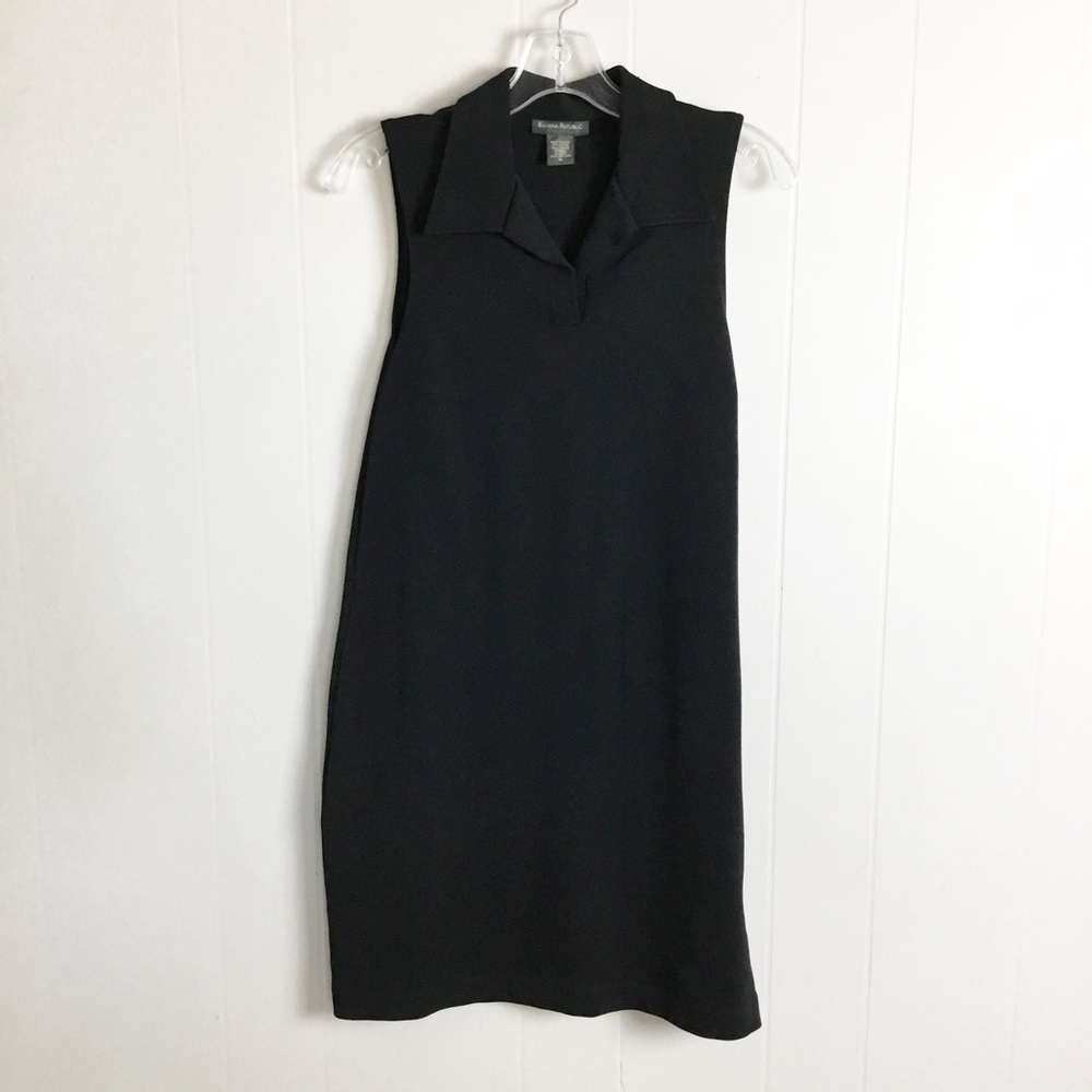 Banana Republic Tank Collard Tennis Style Black Dress Size M